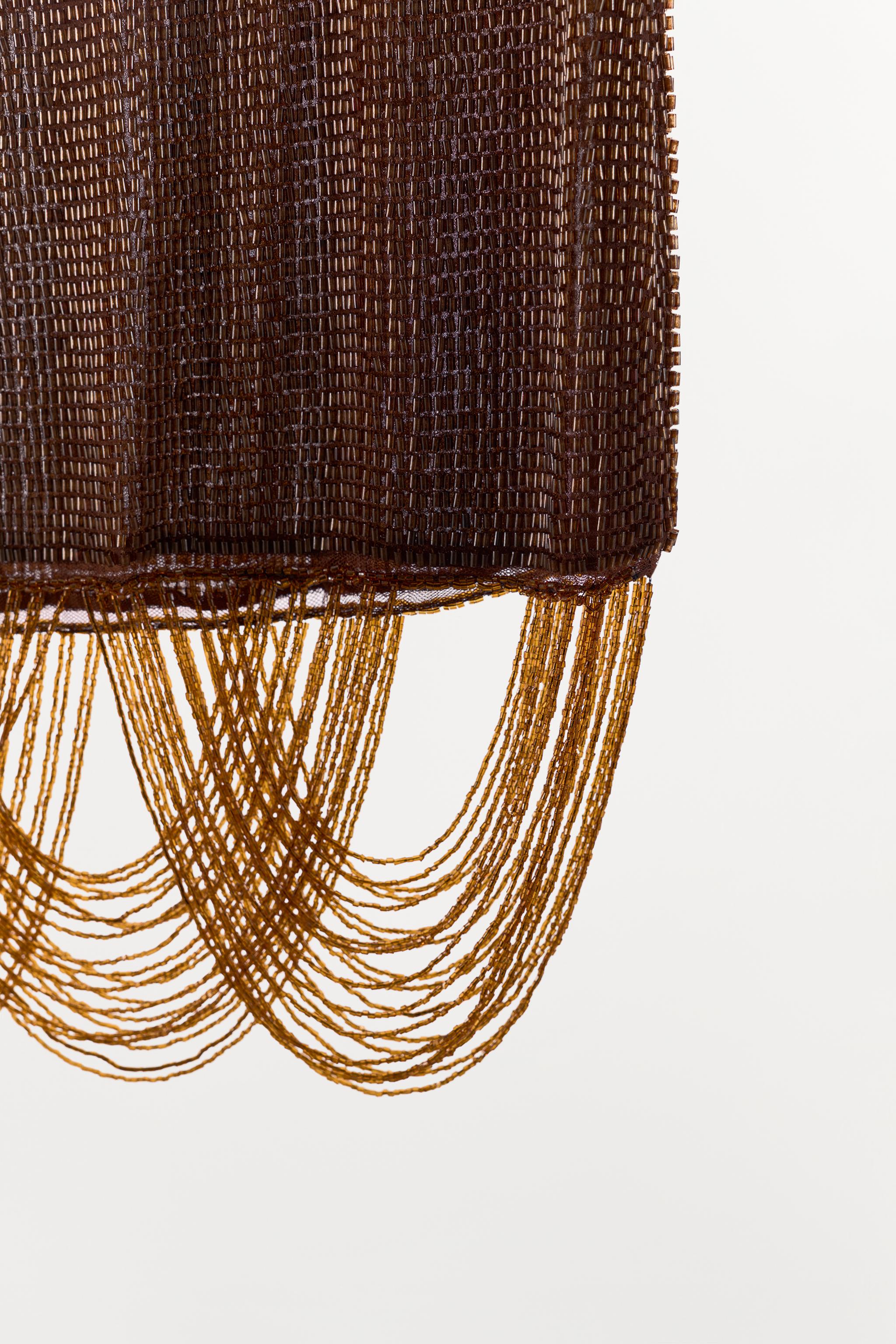 BEADED FRINGE MINI SKIRT